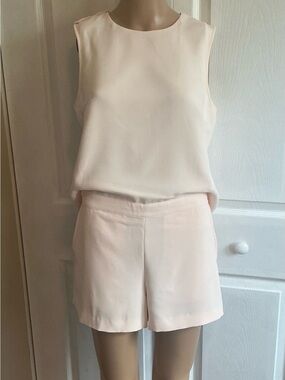 Club Monaco Open Back Romper Pink/Peach Pastel Minimalist Wedding Guest - Size 6